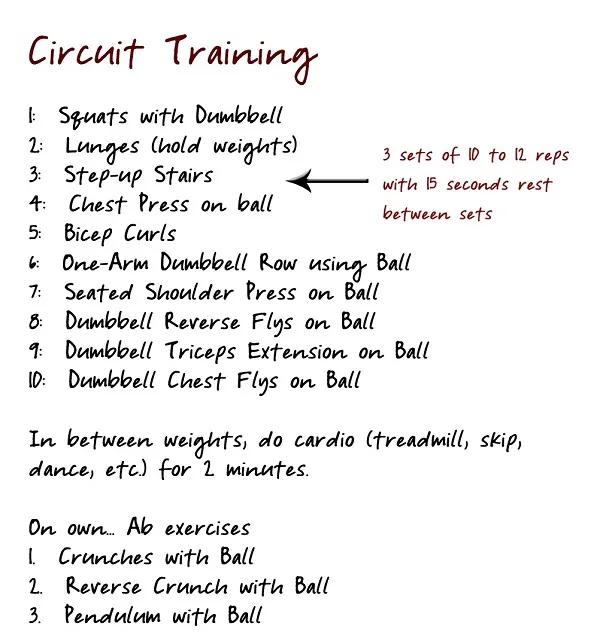 1 lịch tập luyện theo Circuit Training 1 lịch tập luyện theo Circuit Training