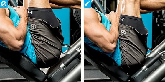 Bài tập machine leg press hạ sâu quá gây đau lưng