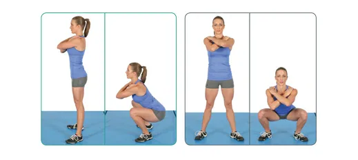 Bodyweight squat là bài tập kinh điển cho các bạn nữ Bodyweight squat là bài tập kinh điển cho các bạn nữ