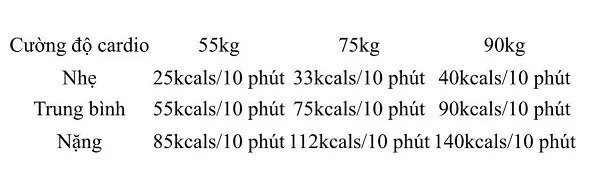 Cường độ tập luyện Cardio phản ánh lượng Calo đốt cháy Cường độ tập luyện Cardio phản ánh lượng Calo đốt cháy