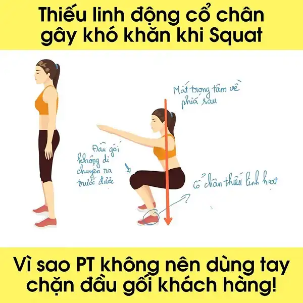 Đau lưng dưới khi Squat có khi do cổ chân