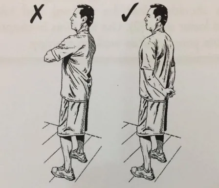 Đứng chắp tay sau lưng để giảm việc hoạt động của các nhóm cơ Đứng chắp tay sau lưng để giảm việc hoạt động của các nhóm cơ