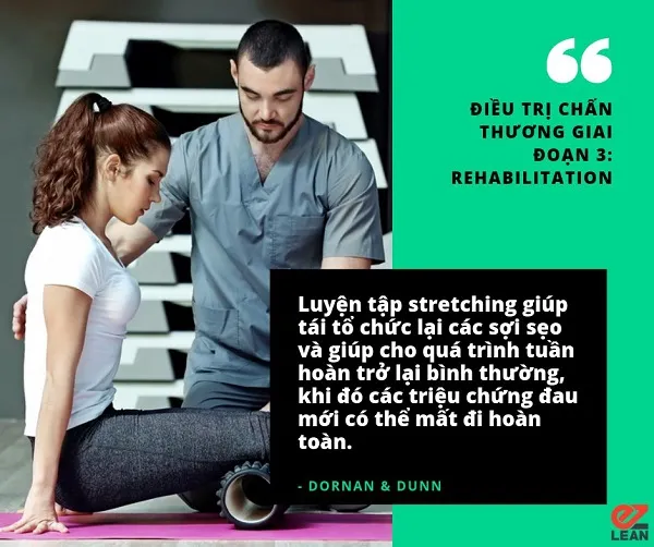 Luyện tập Stretching giúp tái tổ chức lại các sợi sẹo và giúp cho quá trình tuần hoàn trở lại bình thường