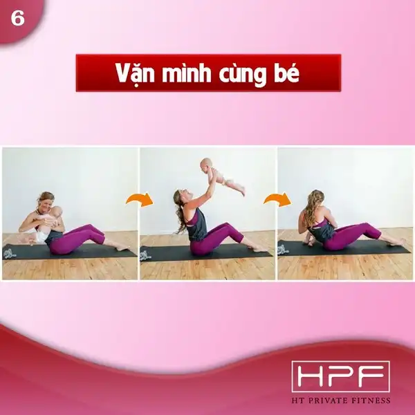 Vặn mình cùng bé