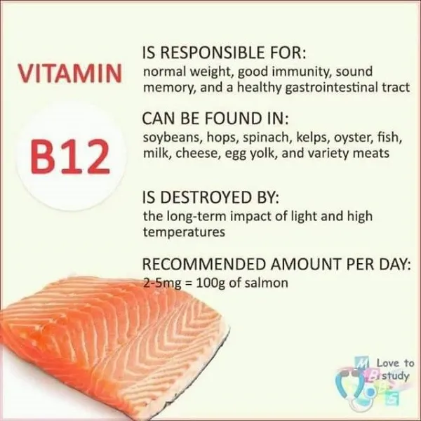 Vitamin B12 giúp ổn định cân nặng, tăng cường hệ miễn dịch, tốt cho trí nhớ Vitamin B12 giúp ổn định cân nặng, tăng cường hệ miễn dịch, tốt cho trí nhớ